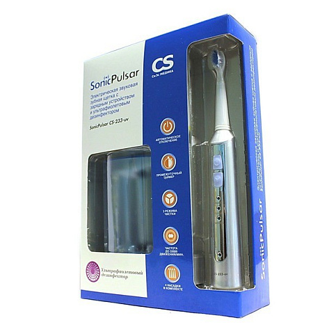 Зубная щетка звуковая электрич.CS Medica Sonic Pulsar CS-233-UV с заряд.устр. и ультраф.дезинфекторо