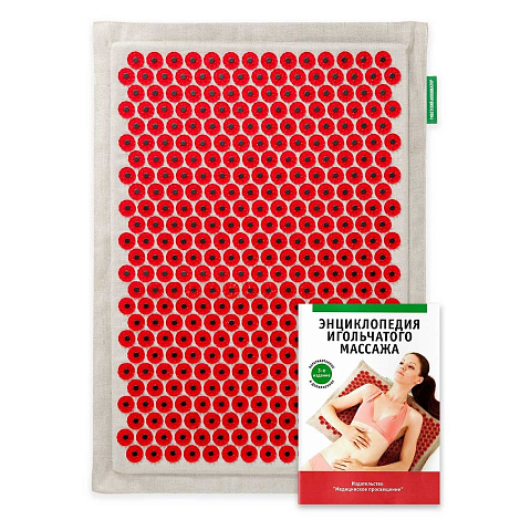 Массажер "Тибетский аппликатор" на мягкой подложке 41*60см цв. красный