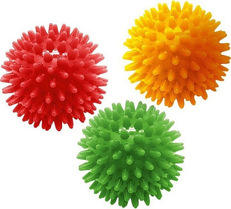 Комплект массажных мячей KINERAPY  Massage Ball, 3 шт., арт. RH106, 6 см., красный/желтый/зеленый