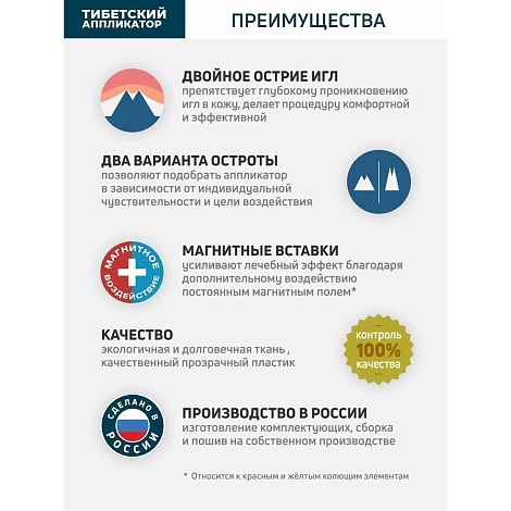 Массажер "Тибетский аппликатор" на мягкой подложке 41*60см цв. синий