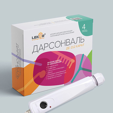 Дарсонваль ДЕ-212 КАРАТ 4 насадки LEKOR