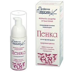Пенка для полости рта Профессор Персин. Формула защиты от бактерий.