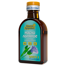Масло льняное "Компас здоровья" с селеном, хромом, кремнием 200мл