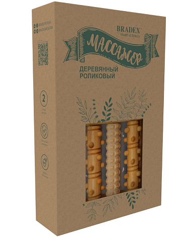Массажер деревянный роликовый KZ 0485