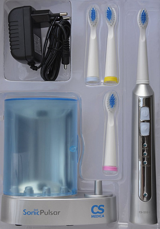 Зубная щетка звуковая электрич.CS Medica Sonic Pulsar CS-233-UV с заряд.устр. и ультраф.дезинфекторо