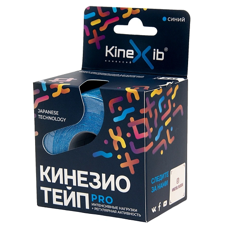 Тейп кинезио Kinexib Pro (5м*5см, цв. синий)