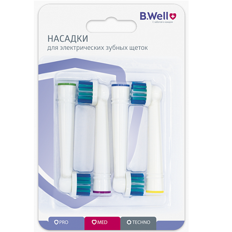 Насадки сменные для электрических зубных щеток PRO-810, MED-820 (4шт)