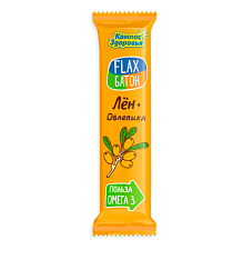 Конфета грильяжная льняная "Flax-батон" облепиха 30гр Компас Здоровья