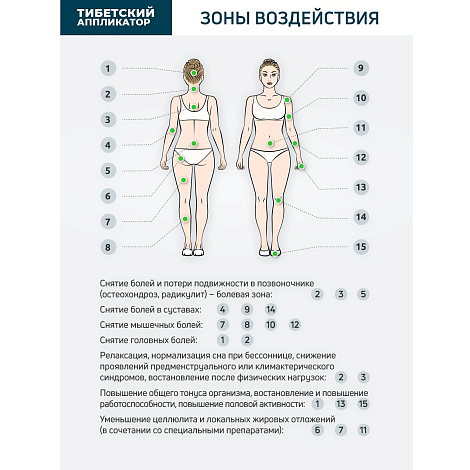 Массажер "Тибетский аппликатор" на мягкой подложке 12*22см цв. синий