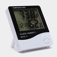 Часы-будильник "Бируни" электронные, термометр, гигрометр, 10*10см 