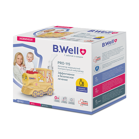 Ингалятор компрессорный B.Well PRO-115 паровозик