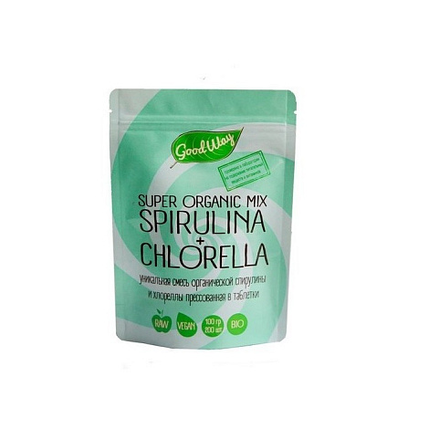 Хлорелла+Спирулина в таблетках 100гр Super Organic Mix