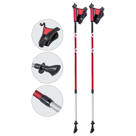 Палки скандинавские Ecos  AQD-B020 red
