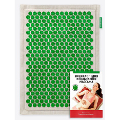 Массажер "Тибетский аппликатор" на мягкой подложке 41*60см цв. зеленый