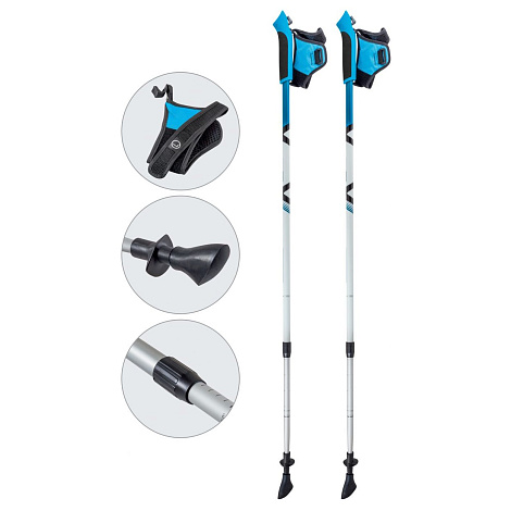 Палки скандинавские Ecos  AQD-B020 azure