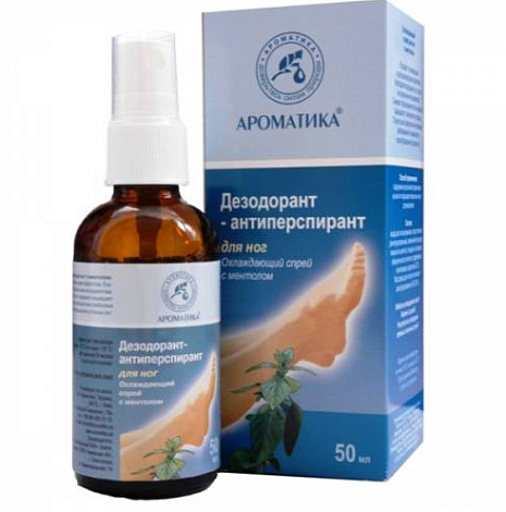 Дезодорант-антиперспирант для ног спрей с ментолом 50мл