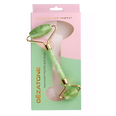 Массажер для лица Gezatone AMG330 роликовый двусторонний из натурального нефрита