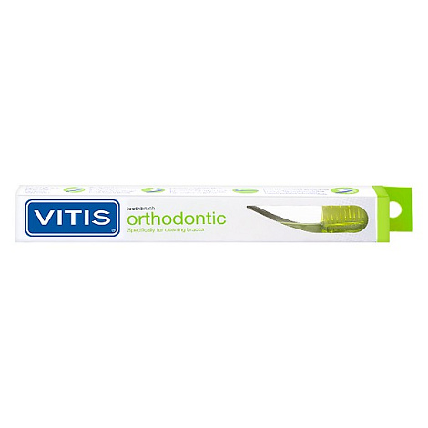 Зубная щетка ортодонтическая Vitis Orthodontic в твердой упаковке