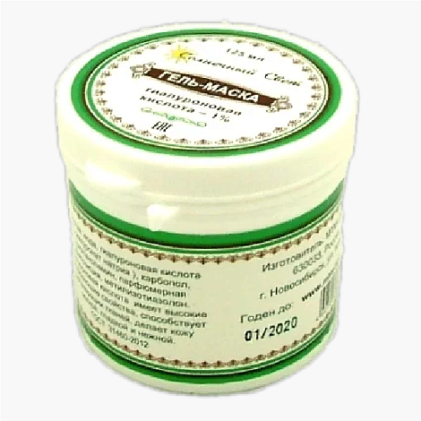 Гель-маска ГИАЛУРОНОВАЯ кислота 1% - 125 мл серии "Солнечный Свет"