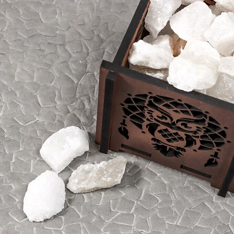 Светильник соляной "Ловец снов" с диммером, белая соль, 12*12*15см, 1,4кг