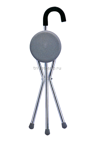 Трость ТРИВЕС CA836 с мягкой ручкой и сидением, серебро