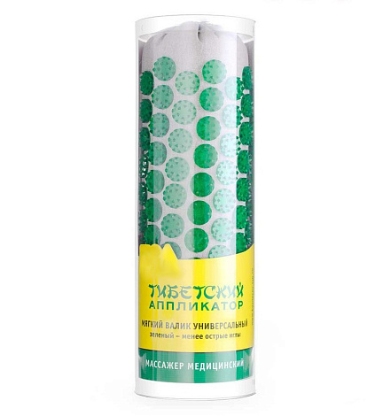 Массажер "Тибетский аппликатор"  валик универсальный мягкий цв. зеленый